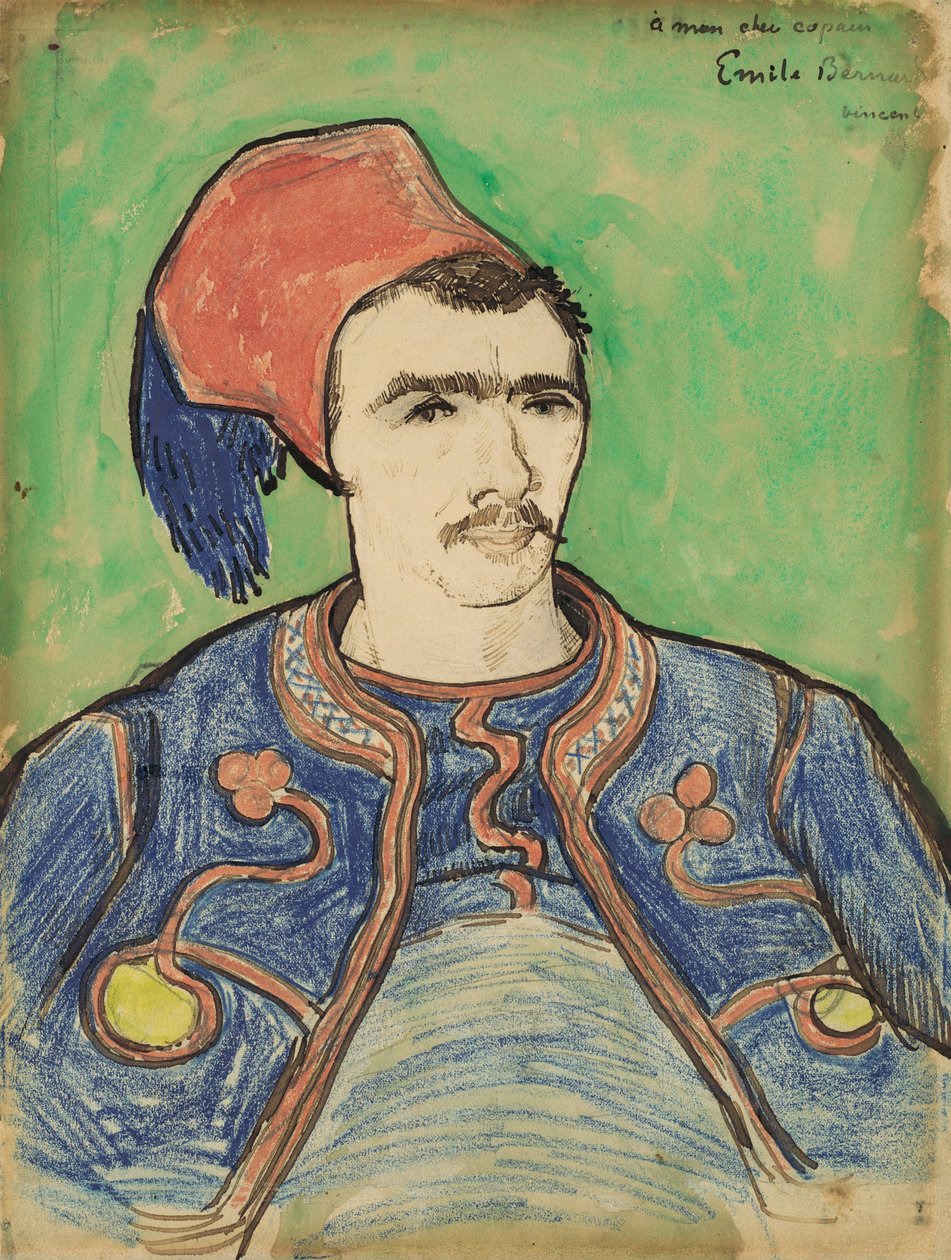 The Zouave, ca. 1888 (pen, brunt blæk, voksblyant og wc) af Vincent van Gogh