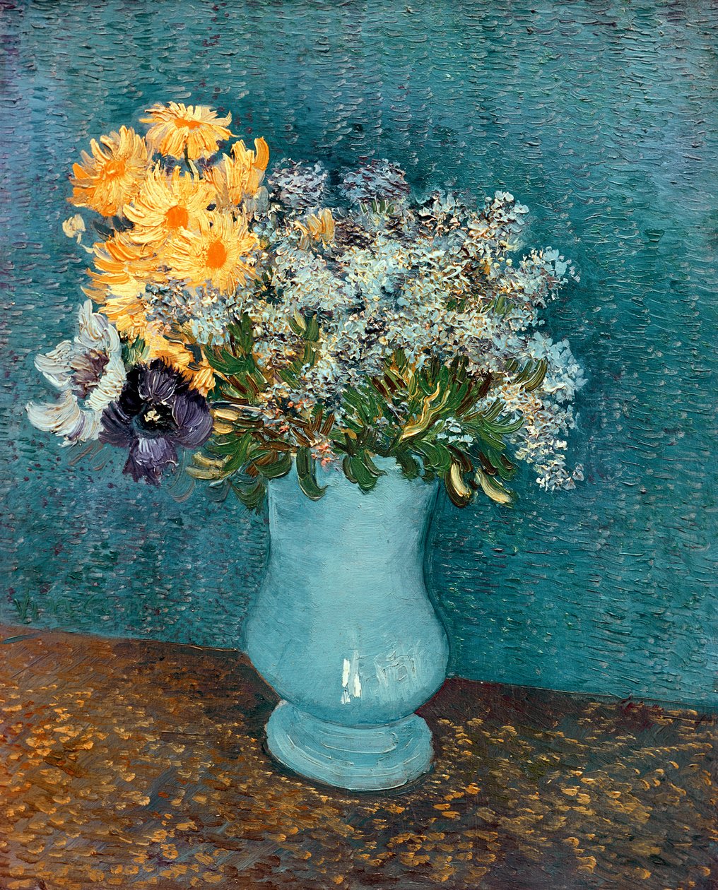 Vase med blomster, 1887 af Vincent van Gogh