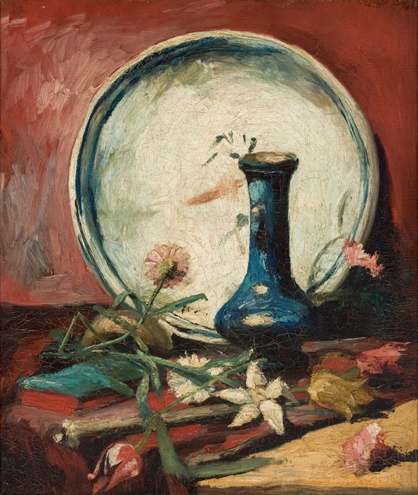 Vase med kinesiske asters og gladioli af Vincent van Gogh
