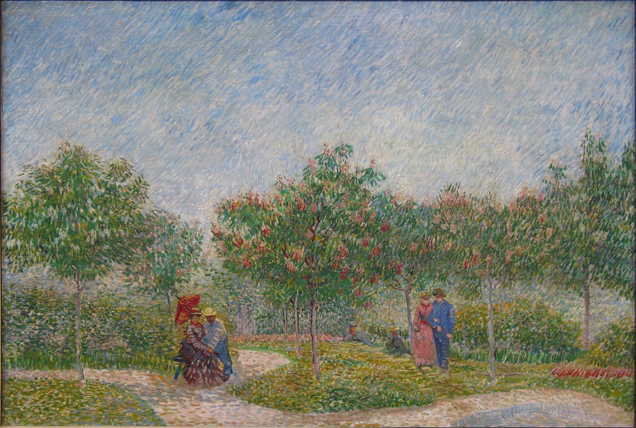 Forelskede par i Voyer dArgenson -parken i Asnières af Vincent van Gogh