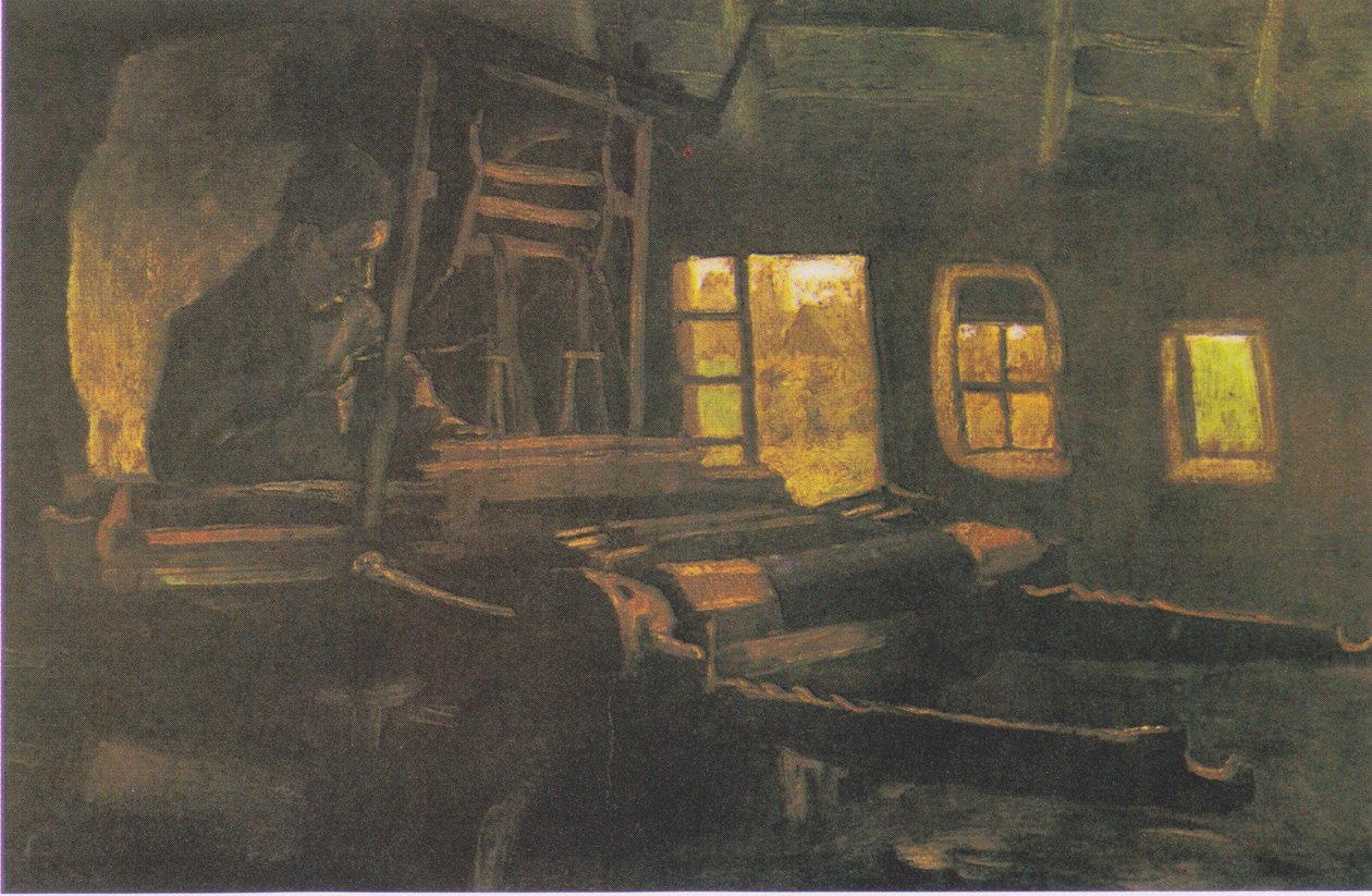 Weber i et værelse med tre smalle vinduer af Vincent van Gogh