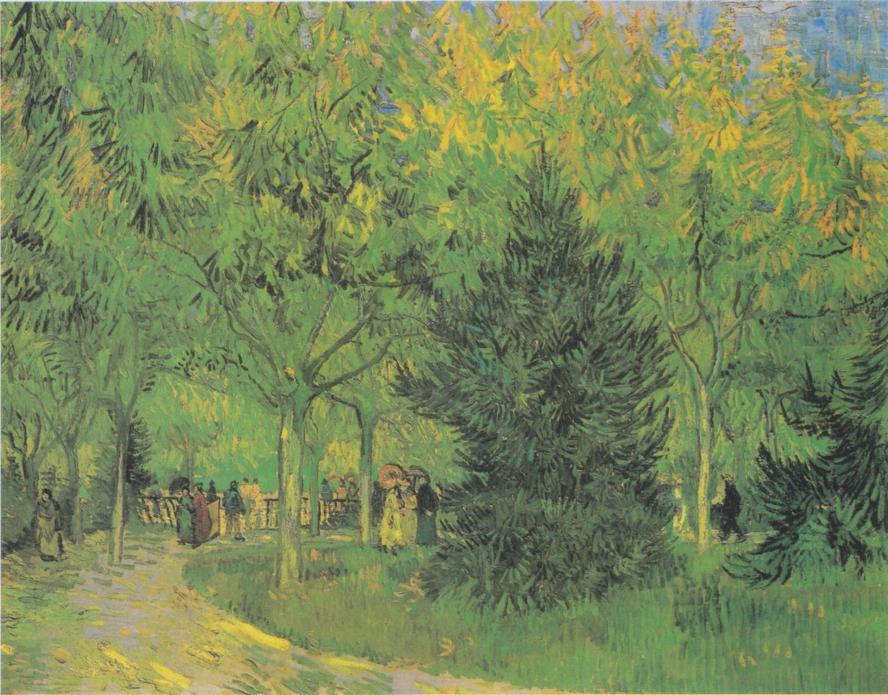 Sti i parken Arles med vandrere af Vincent van Gogh