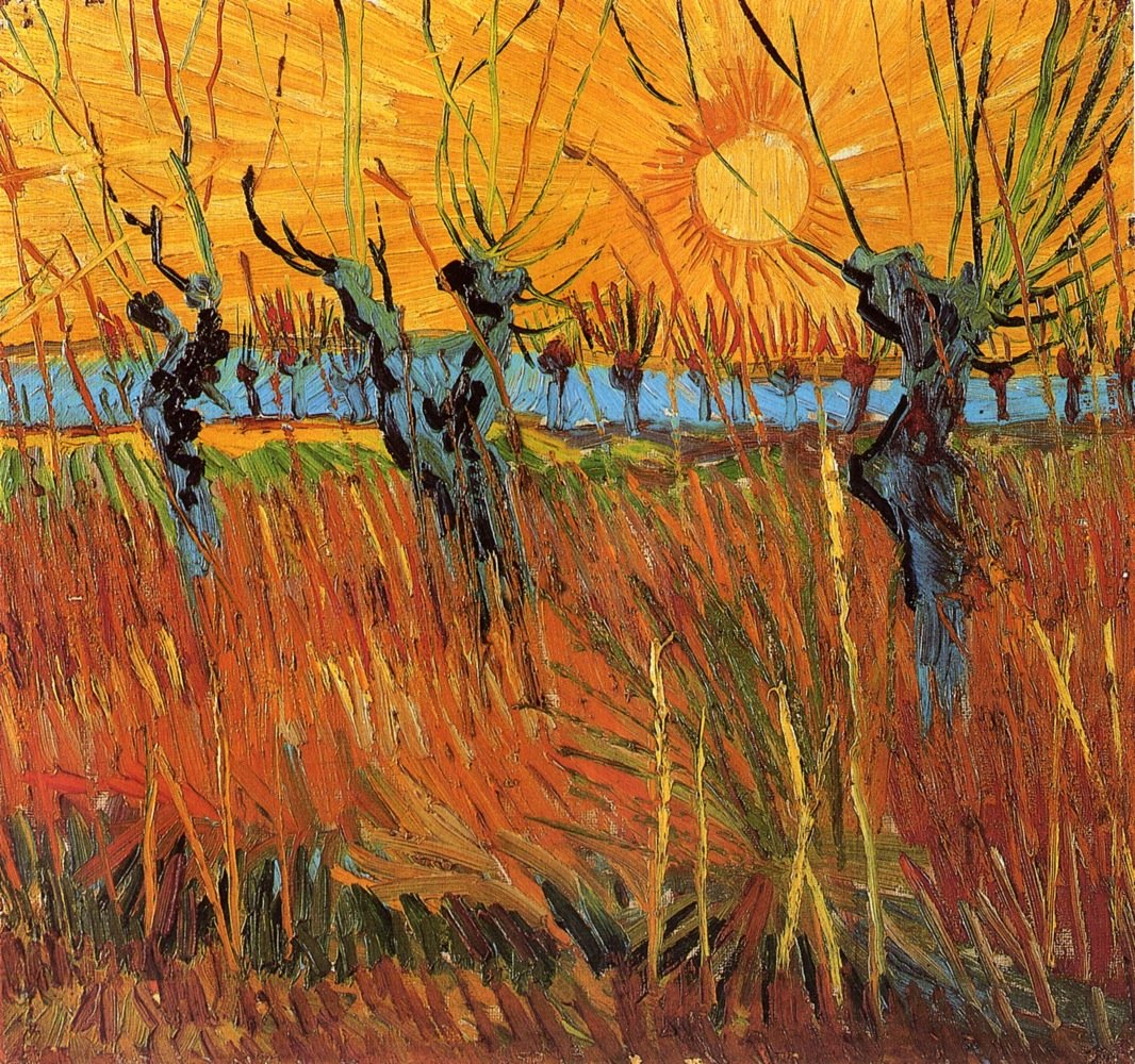 Pil ved solnedgang af Vincent van Gogh