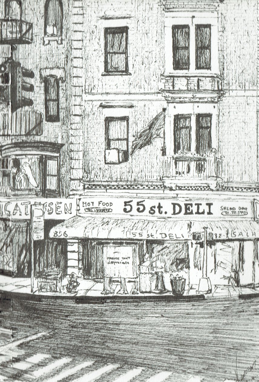 55th street New York, 2003, (blæk på papir) af Vincent Alexander Booth