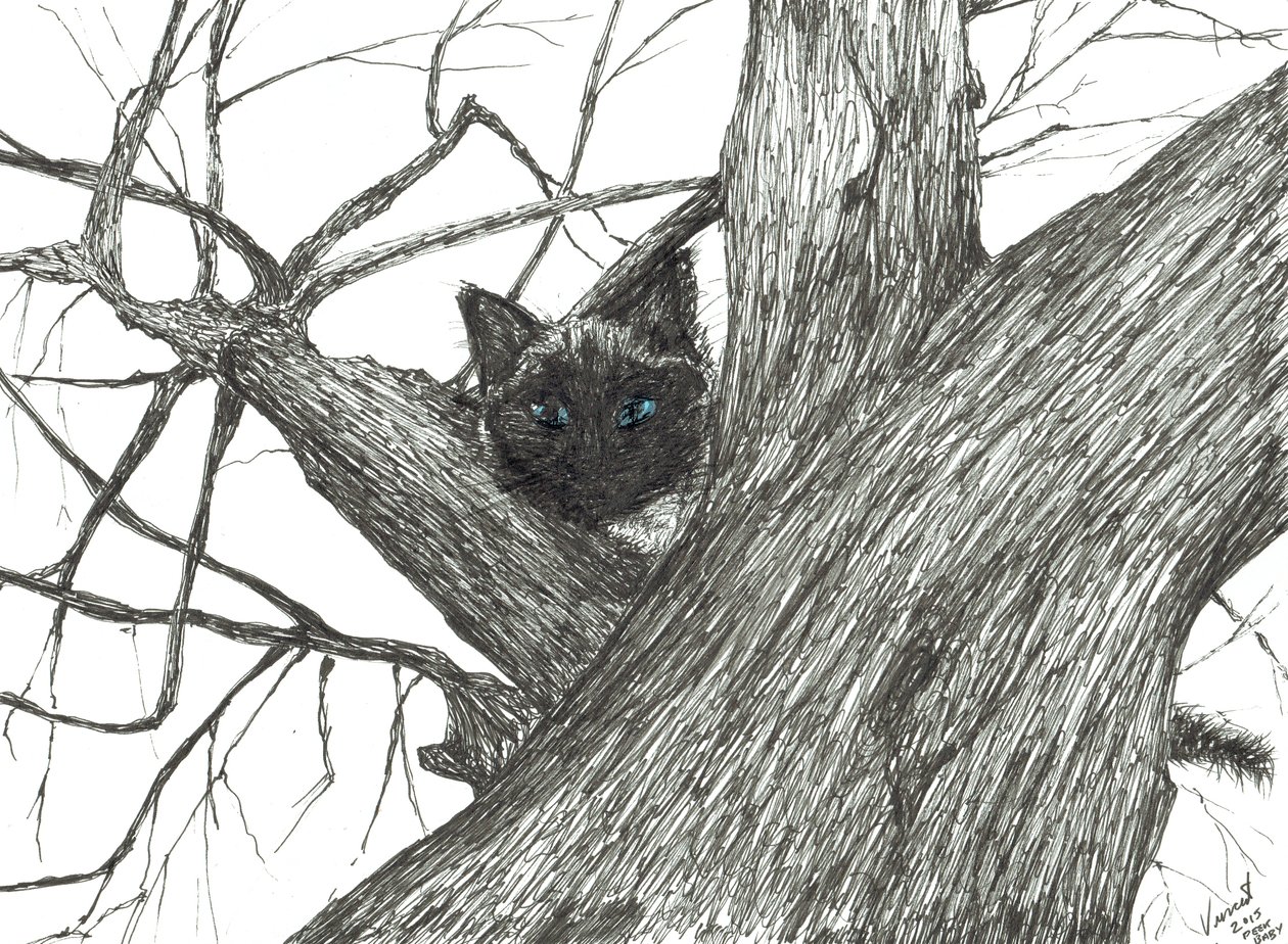 Apple tree Baby, 2015, (blæk på papir) af Vincent Alexander Booth