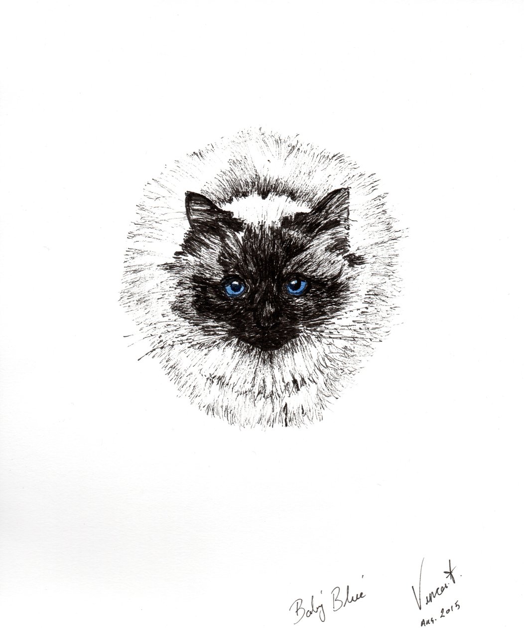 Babybold, 2015, (blæk på papir) af Vincent Alexander Booth
