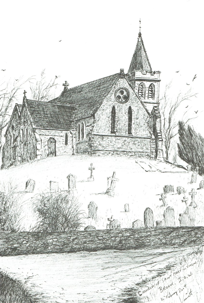 Church of St Mary the Virgin, Brook, I.O.W., 2009 af Vincent Alexander Booth