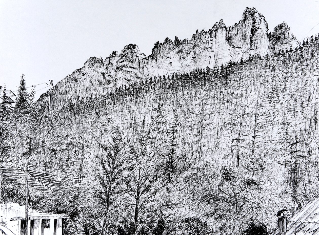 Dolomitterne fra balkonen i Dont Italy 2019 af Vincent Alexander Booth