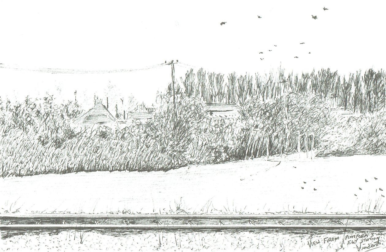Ely station udsigt fra perron 3, 2005 af Vincent Alexander Booth