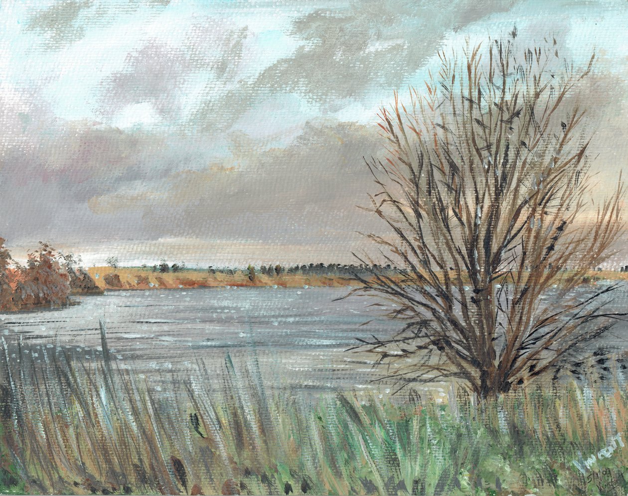 Fannyside Loch, 2009, (akryl på lærred) af Vincent Alexander Booth