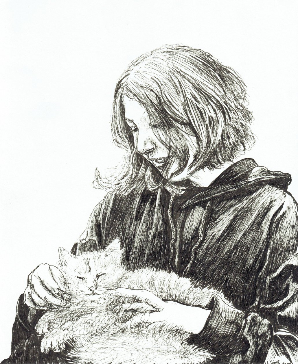 Pige og kat, 2022 af Vincent Alexander Booth