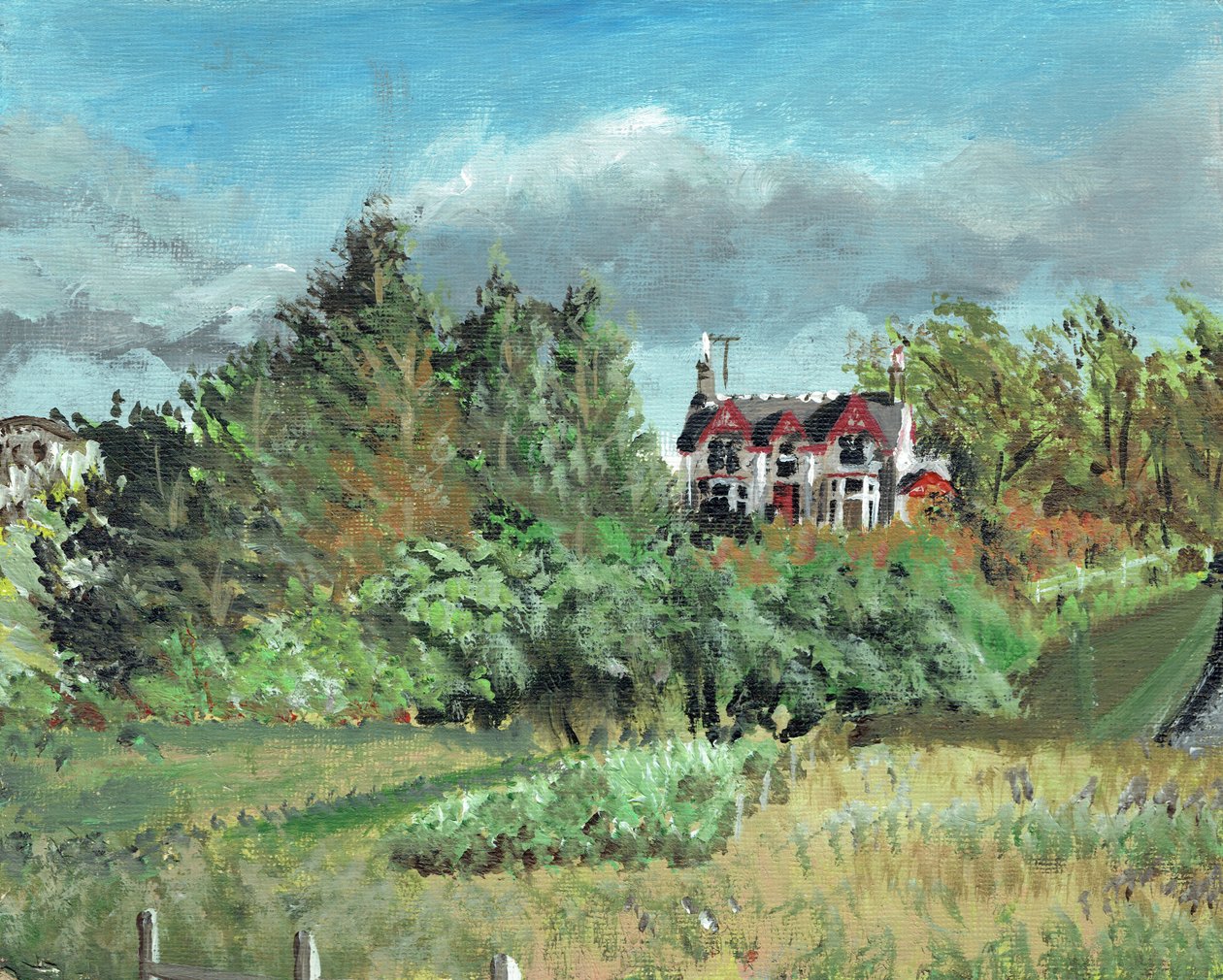 House in the Highlands, Creag Dhubh, 2006, (akryl på lærredstavle) af Vincent Alexander Booth
