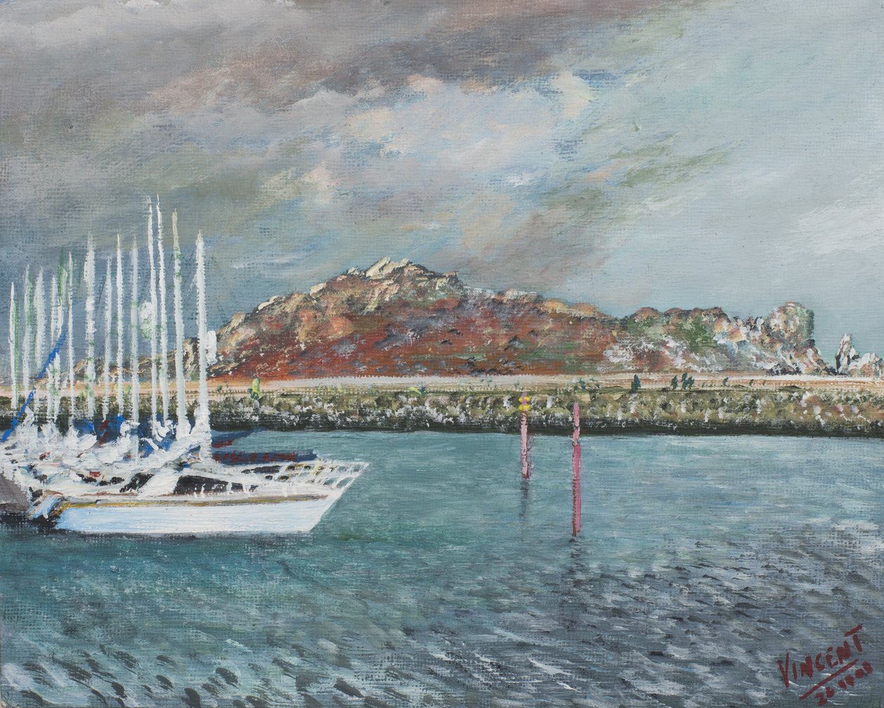 Howth, Irland, 2001, (akryl på lærredstavle) af Vincent Alexander Booth