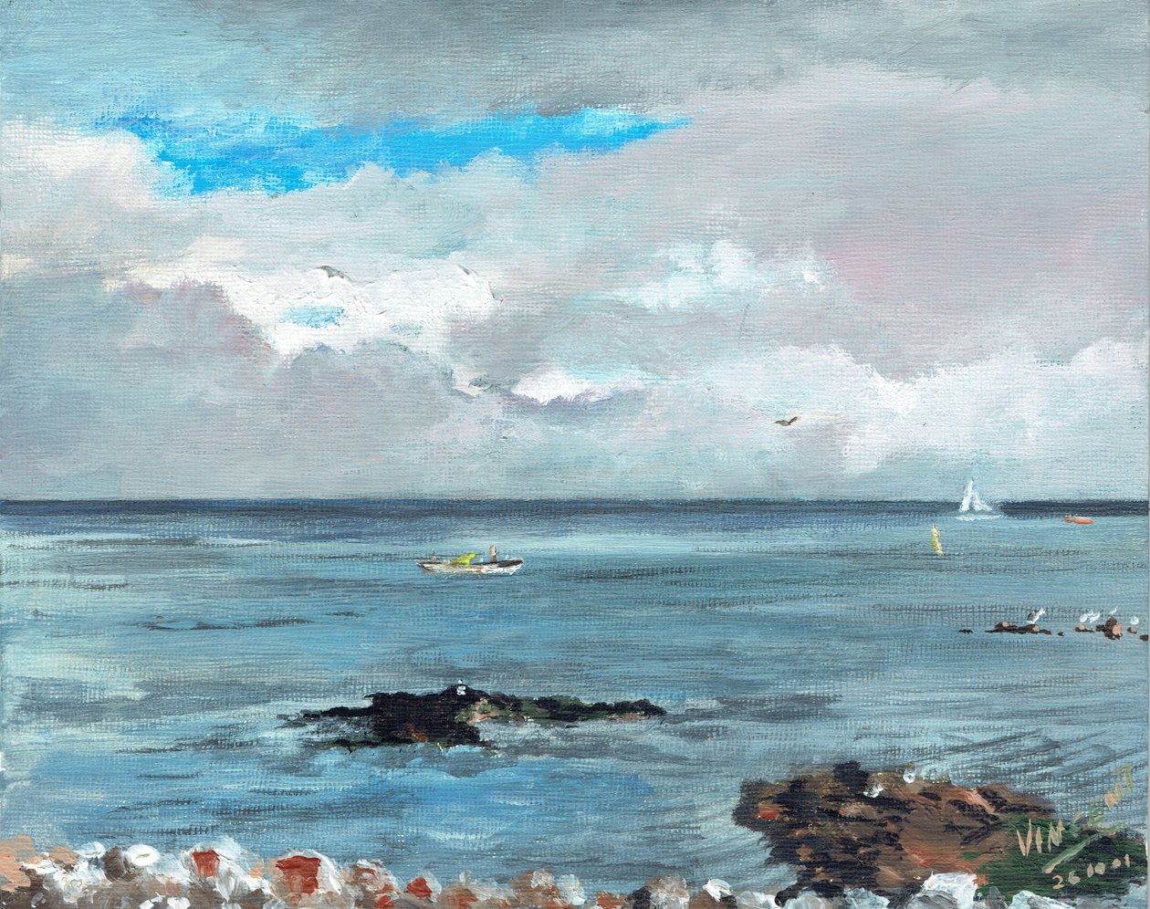 Howth Ireland, 2001, (akryl på lærredstavle) af Vincent Alexander Booth