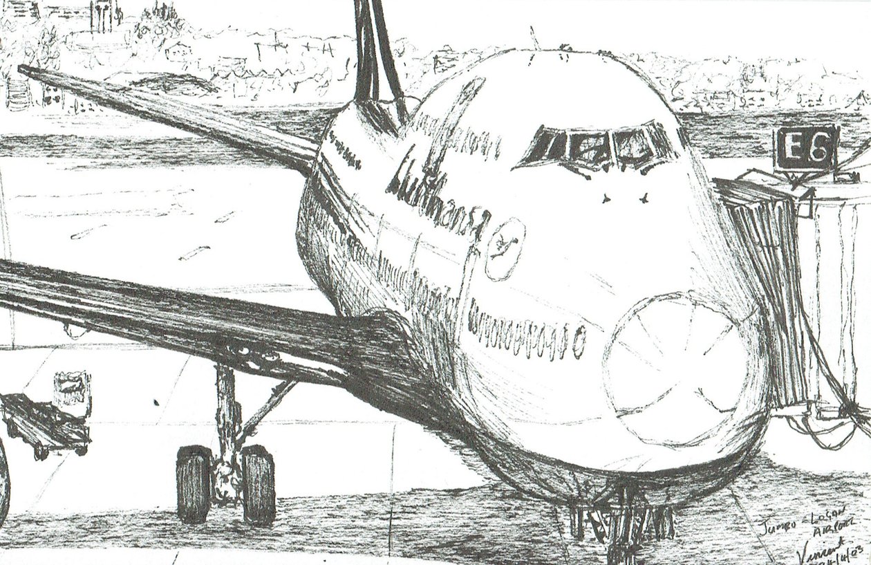 Jumbo Jet i Logan Lufthavn, 2003 af Vincent Alexander Booth