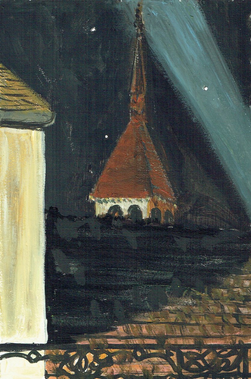 Laignes Frankrig tagudsigt om natten, 2006 af Vincent Alexander Booth