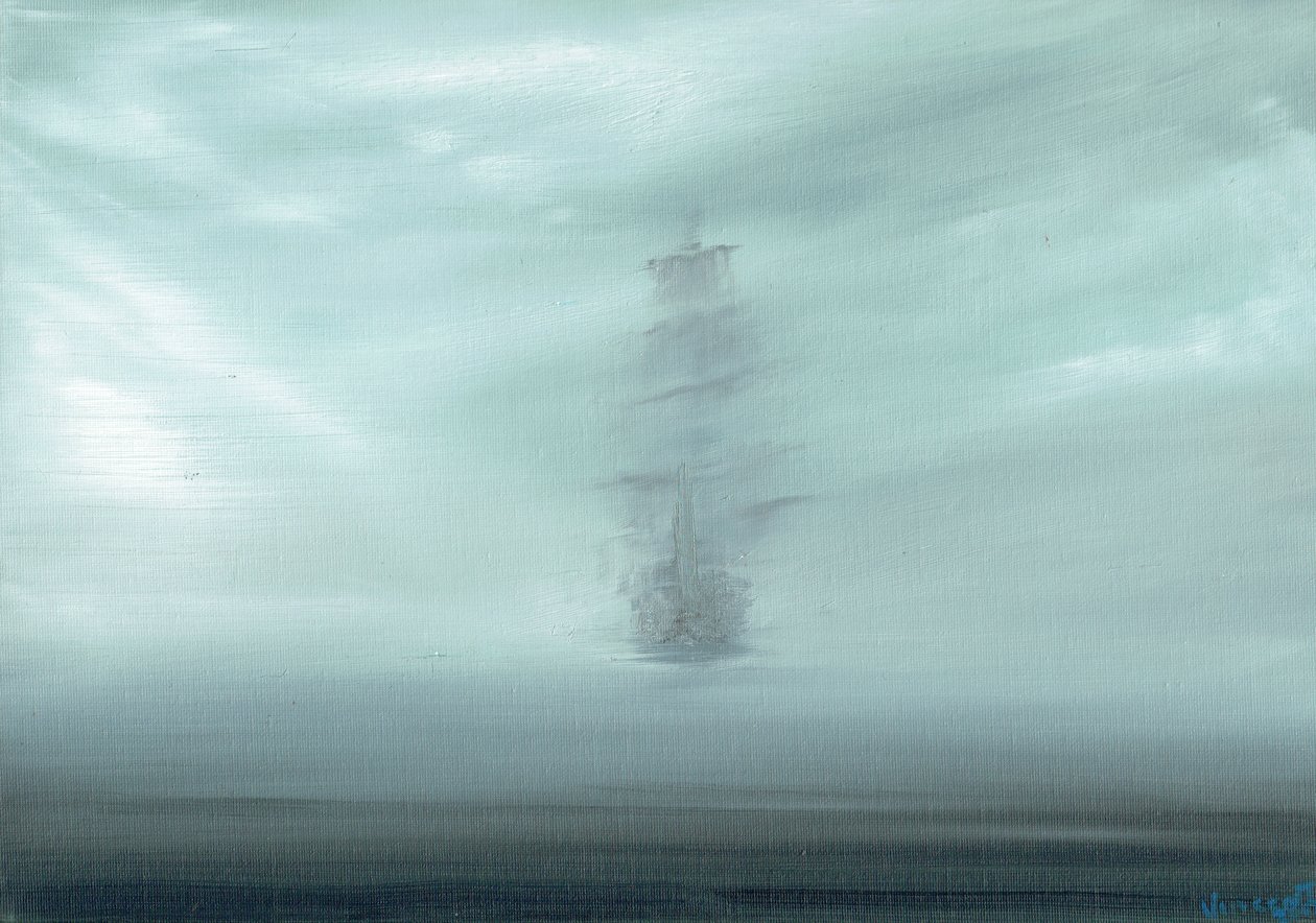 Pacific Dawn, 2017, (olie på lærredstavle) af Vincent Alexander Booth