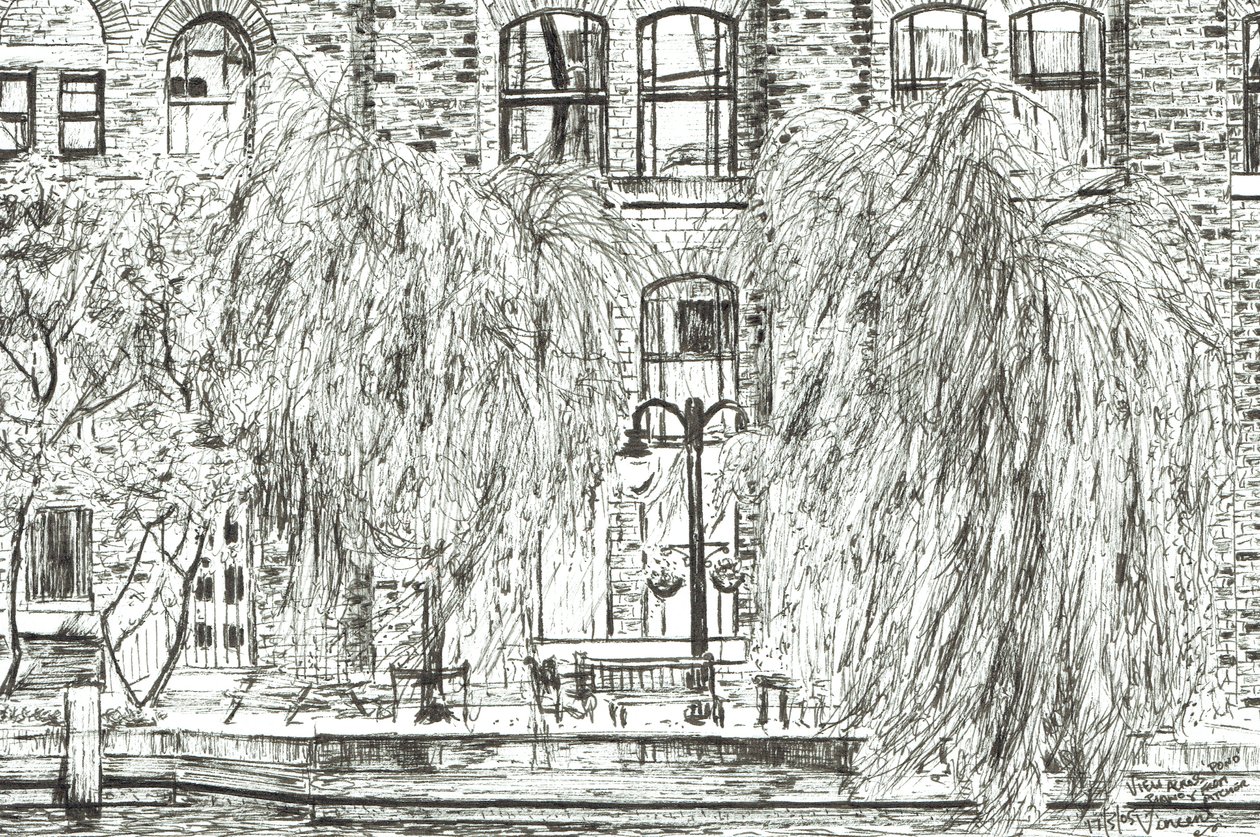 Pitcher and Piano Manchester, 2005, (blæk på papir) af Vincent Alexander Booth