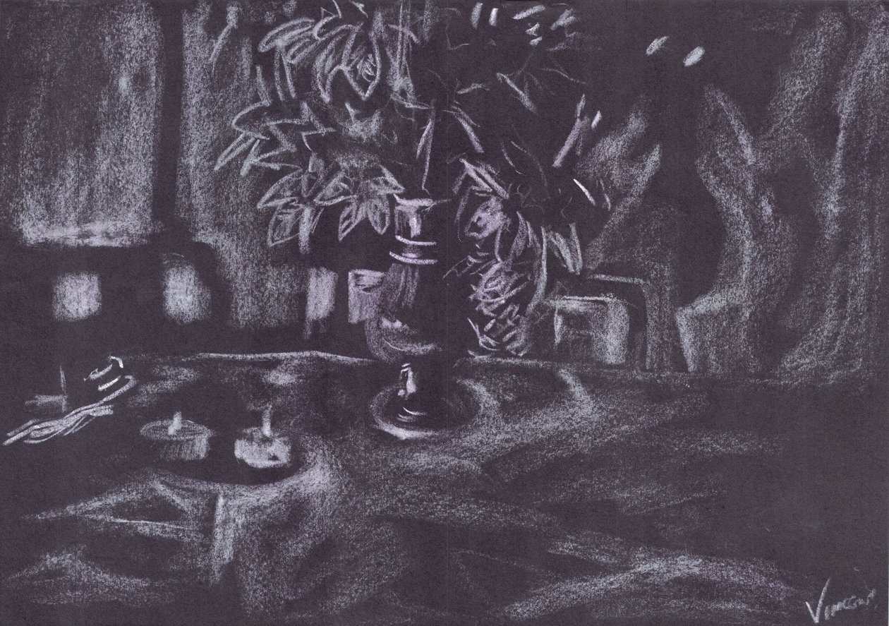 Plant i rummet ved levende lys af Vincent Alexander Booth