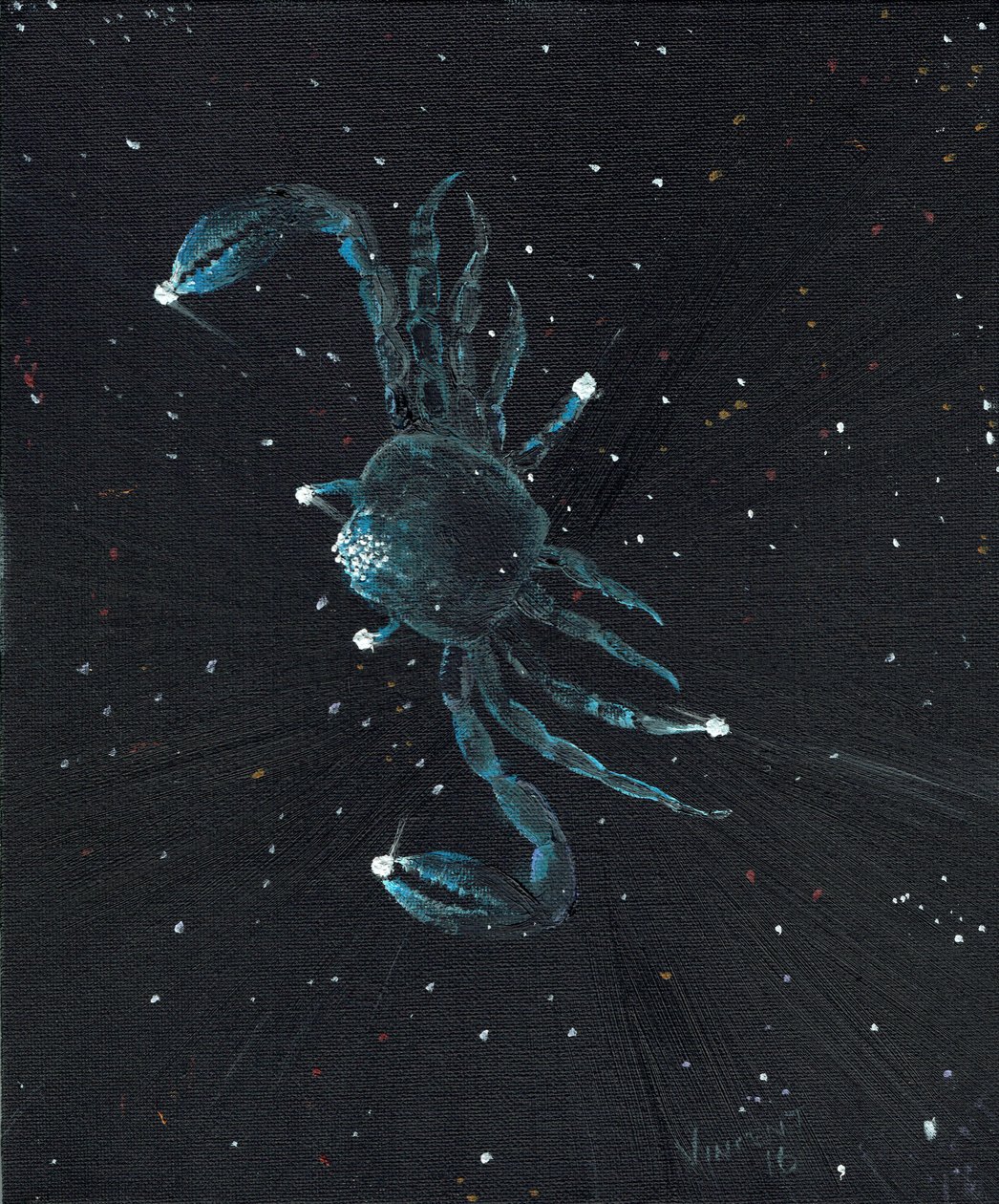 Stjernetegn Cancer, 2016, (olie på lærred) af Vincent Alexander Booth