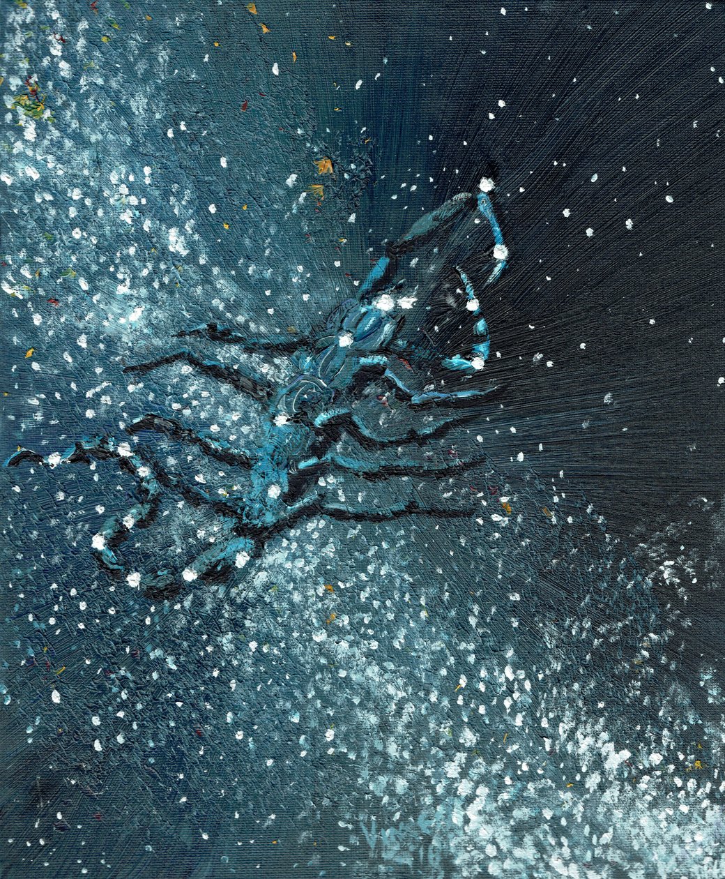 Stjernetegn Scorpio, 2016, (olie på lærredstavle) af Vincent Alexander Booth