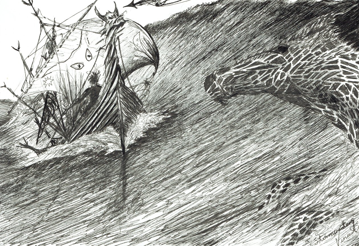 Storm Creators Atlantic, 2012, (blæk på papir) af Vincent Alexander Booth