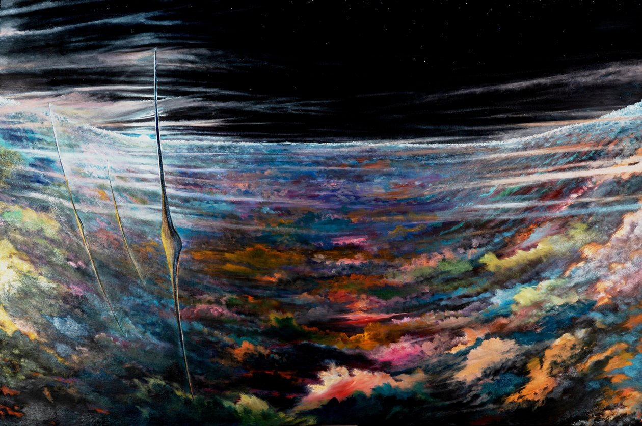 Storm Creators North Polar Vortex inden for den sekskantede orkan SATURN, 2021 af Vincent Alexander Booth