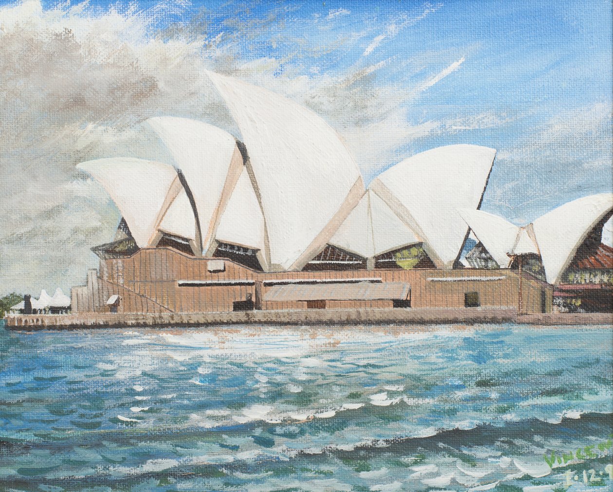 Sydney Opera House, 1998, (akryl på lærredstavle) af Vincent Alexander Booth