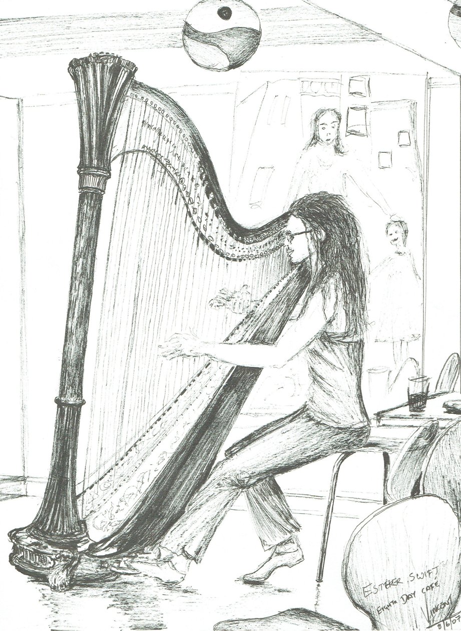 The Harpist 8th day cafe Manchester, 2007 af Vincent Alexander Booth
