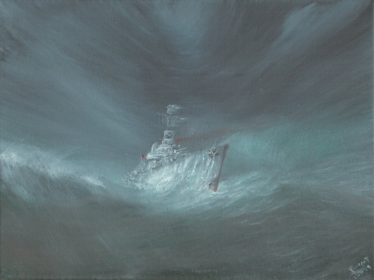 USS Warrington tabte i orkanen ud for Bahamas den 13. september 1944, 2019 af Vincent Alexander Booth
