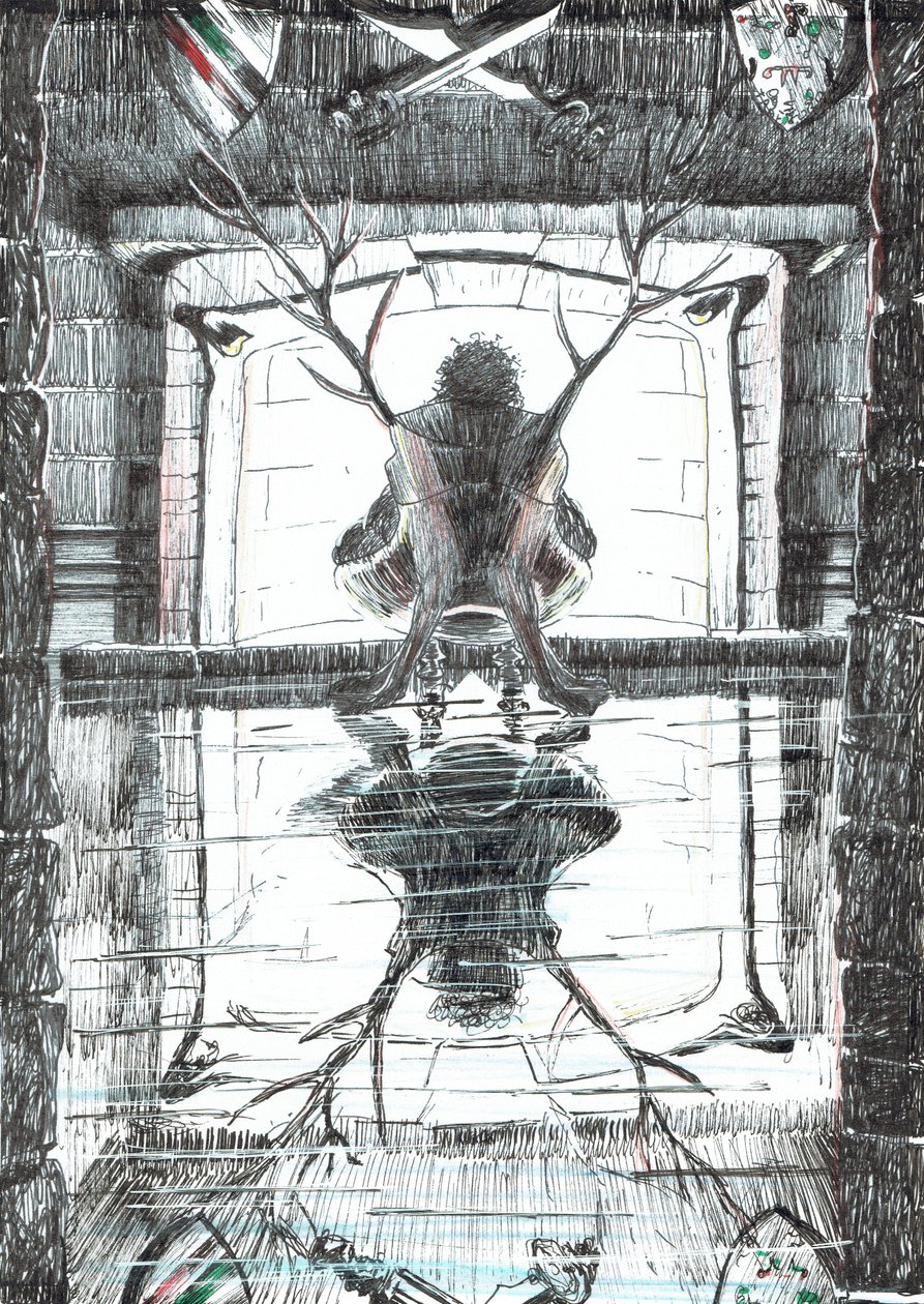 side15, The Castle in the Forest of Findhorn, 2006, (blæk på papir) af Vincent Alexander Booth