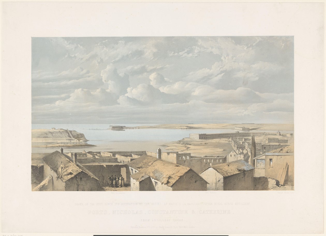 Nicholas, Constantine og Catherine fæstninger på Krim, 1855 Forts, Nicholas, Constantine & Catherine (titel på objekt) af Vincent Brooks