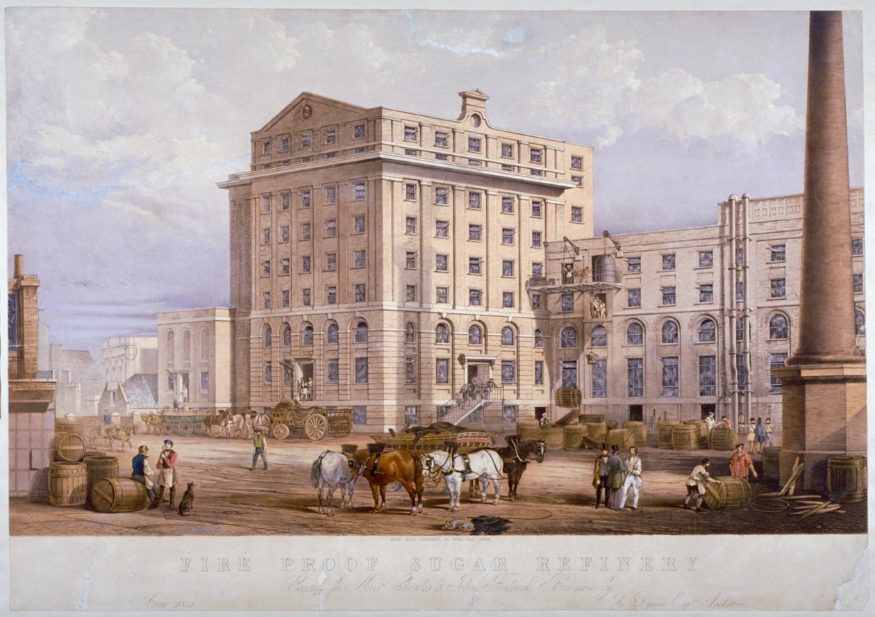 Sukkerraffinaderi i Leman Street, Stepney, London, 1851 af Vincent Brooks