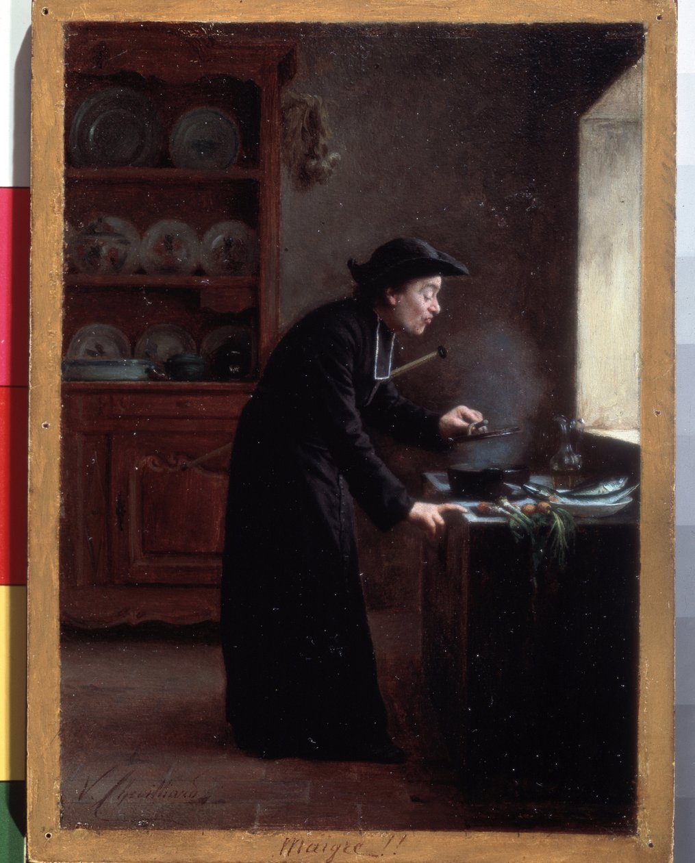 ""Skinny!"" (fastelavnspris) En madlavningskur i fastetiden. Maleri af Vincent Jean-Baptiste (Jean Baptiste) Chevilliard (1841-1904) Eremitagemuseet, Sankt Petersborg, Rusland af Vincent Chevilliard