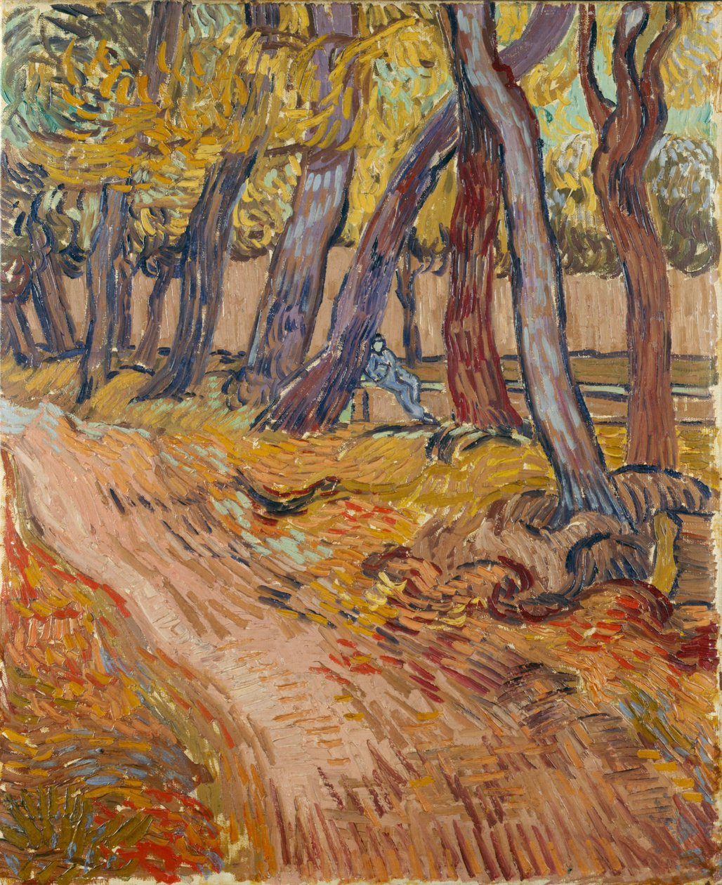 Sti i haven ved asylet i Saint-Rémy, 1889. af Vincent van Gogh