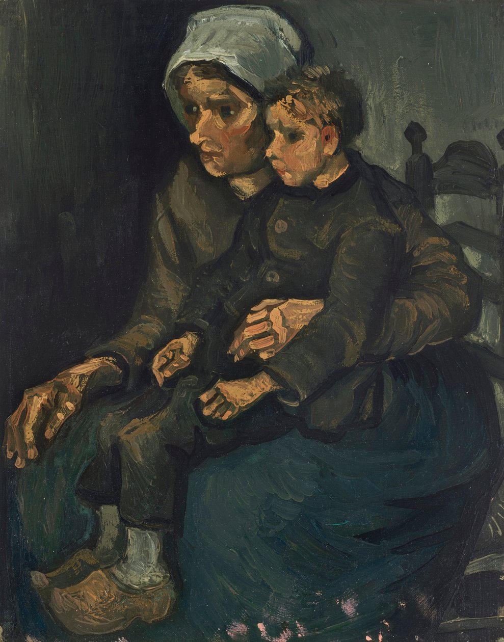 Bondekvinde med barn på skødet, 1885. af Vincent van Gogh