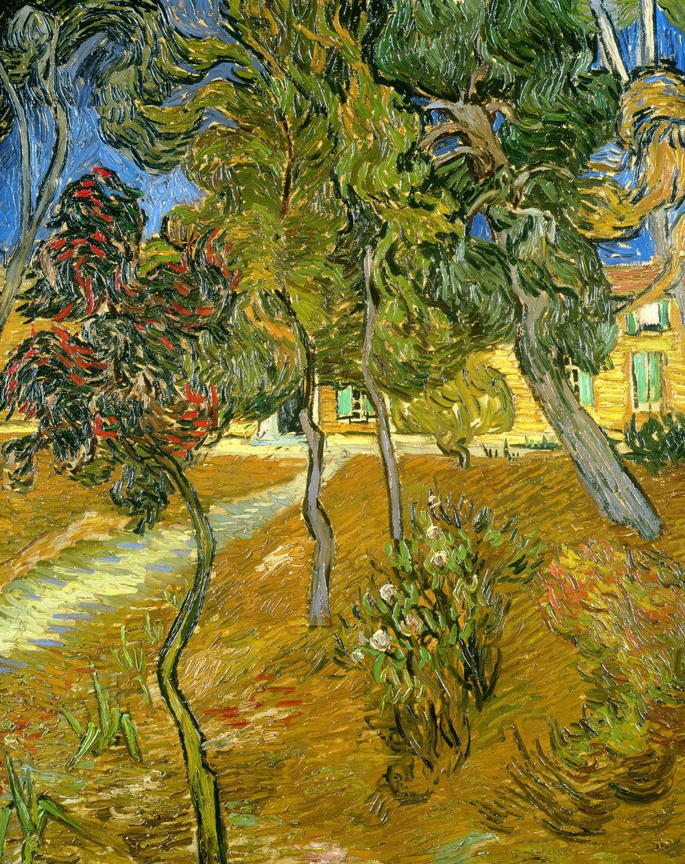 Træer i asylets have, 1889. af Vincent van Gogh