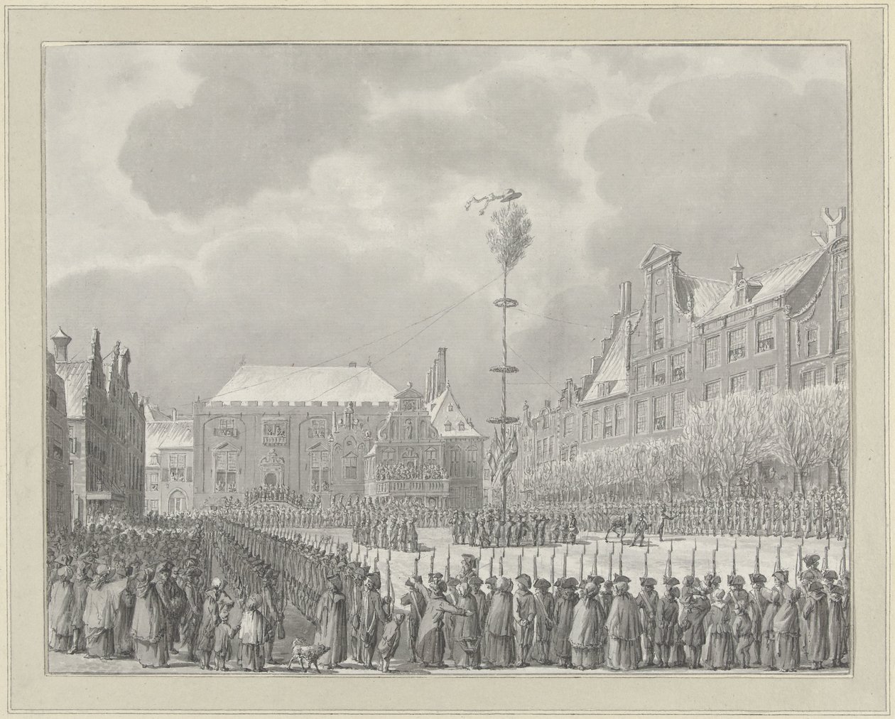 Ophævelse af Stadtholdership på Grote Markt i Haarlem, 1795 af Vincent Jansz. van der Vinne