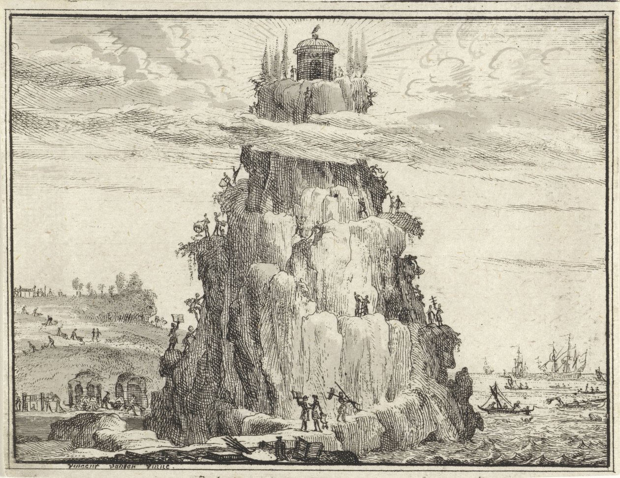 Visdommens tempel på en klippe af Vincent Laurensz. van der Vinne (II)