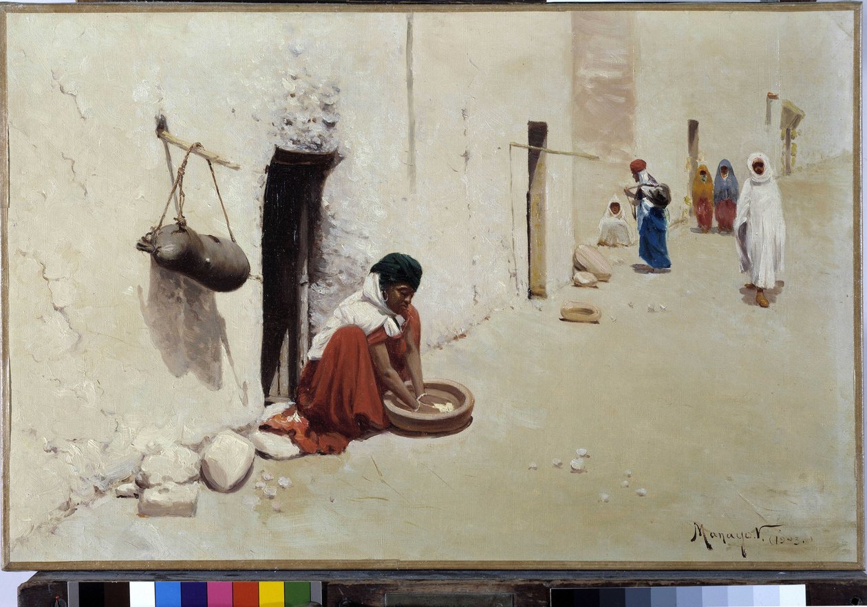 Gadebillede i Algeriet. Maleri af Vincent Manago (1880-1936) 1903 (olie på lærred) af Vincent Manago