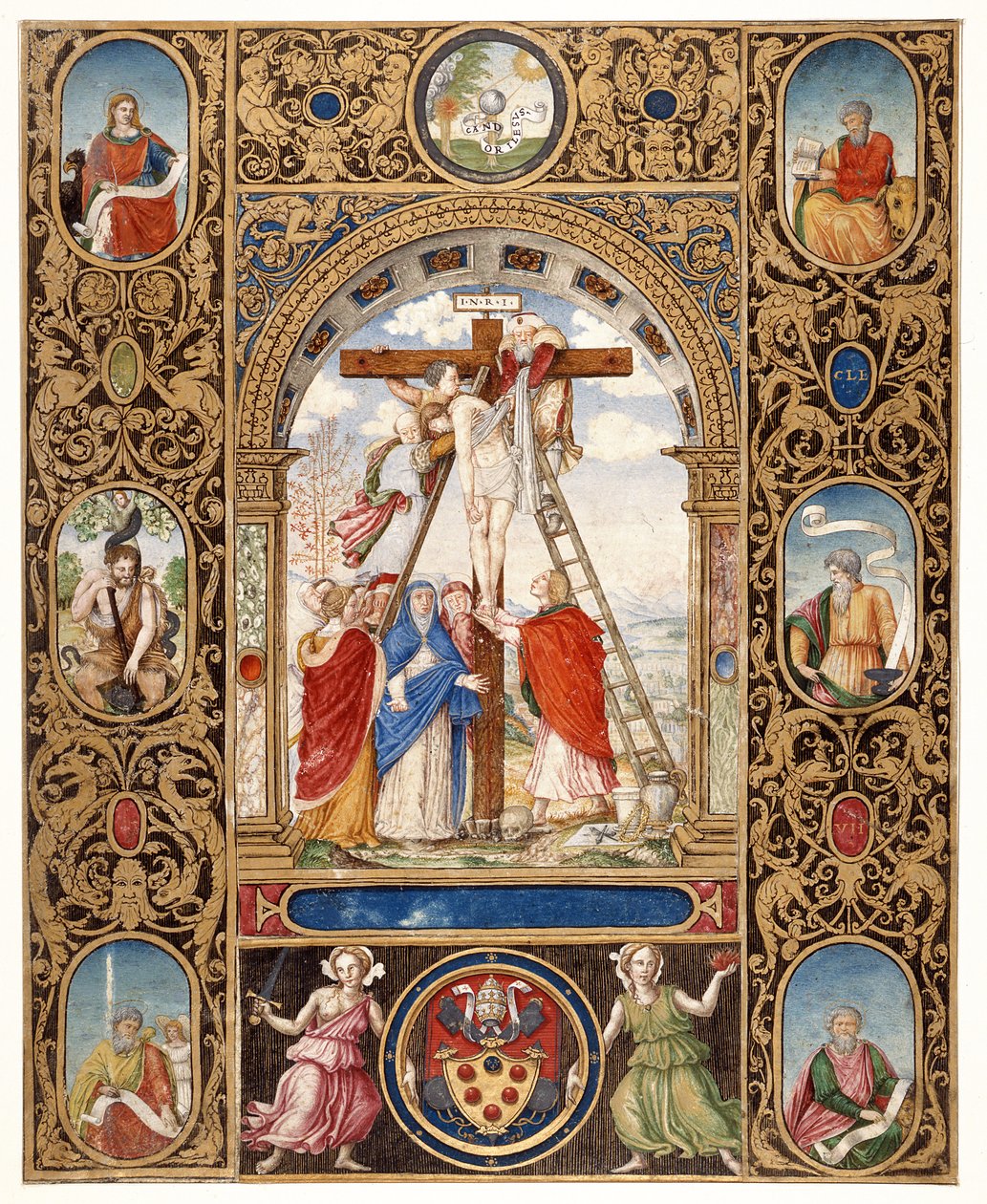 Marlay Cutting IT.34: Depositionen fra korset og grænsefragmenter fra et missal af pave Clemens VII, efter 1523 (pergament) af Vincent Raymond