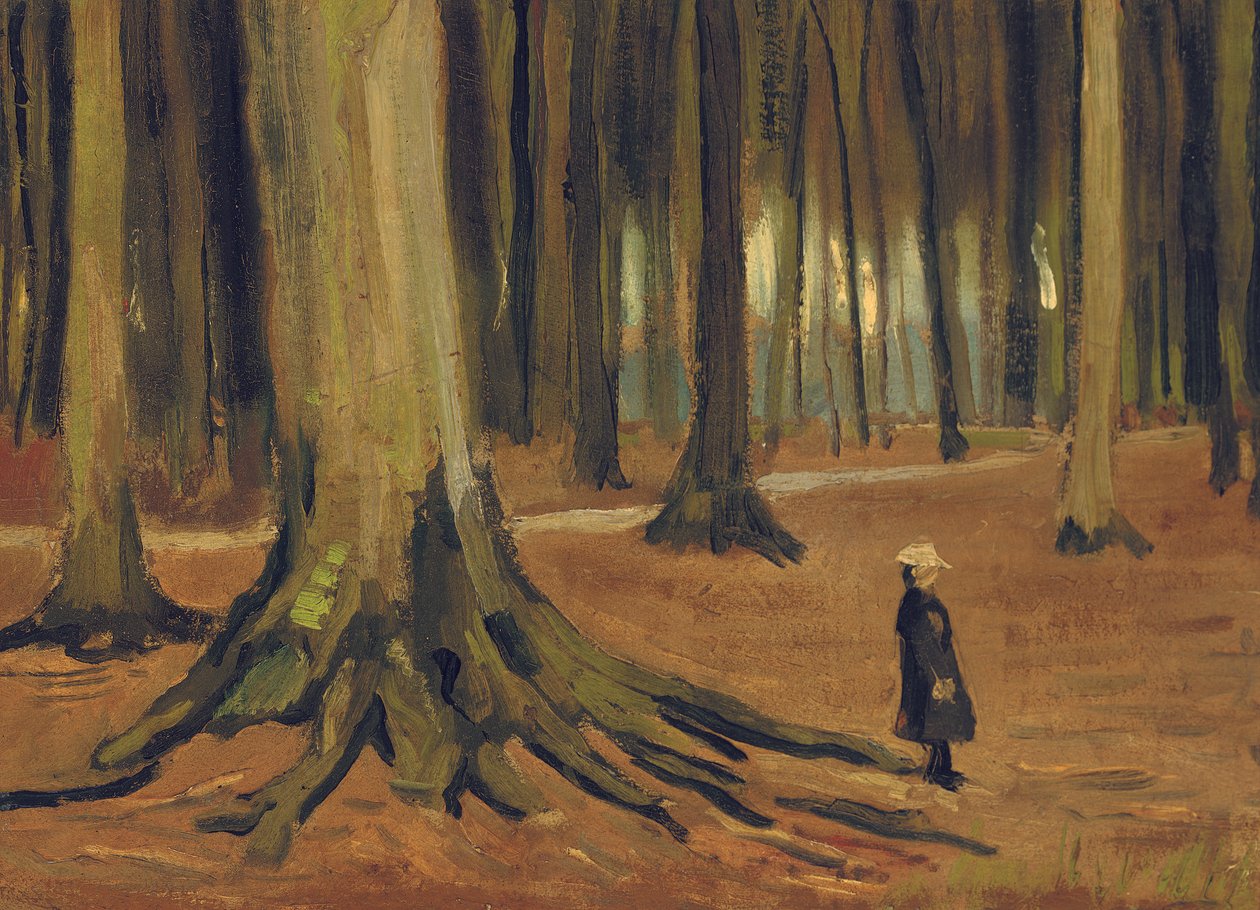 En pige i en skov, 1882 af Vincent van Gogh