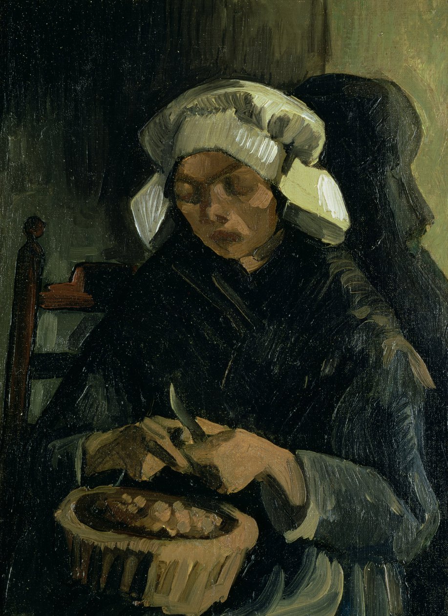 En bonde fra Neunen skræller kartofler, 1885 af Vincent van Gogh