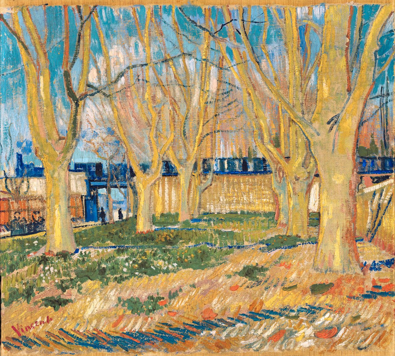 "Avenue of Plate Trees near Arles Station" (Avenue of Plate Trees near Arles Station) Maleri af Vincent van Gogh (1853-1890) 1888 Paris, Rodin Museum af Vincent van Gogh