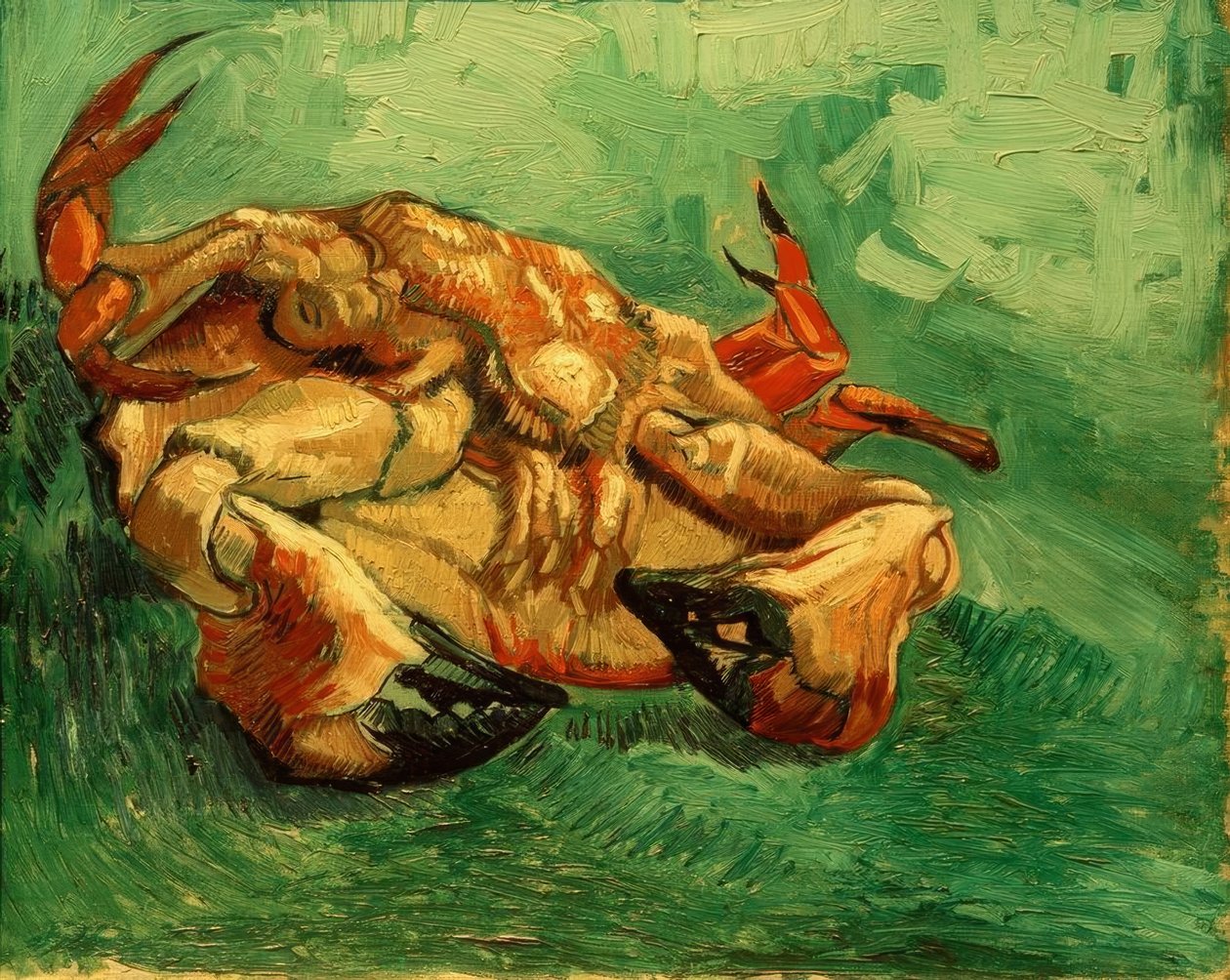 Krabbe liggende på ryggen af Vincent van Gogh
