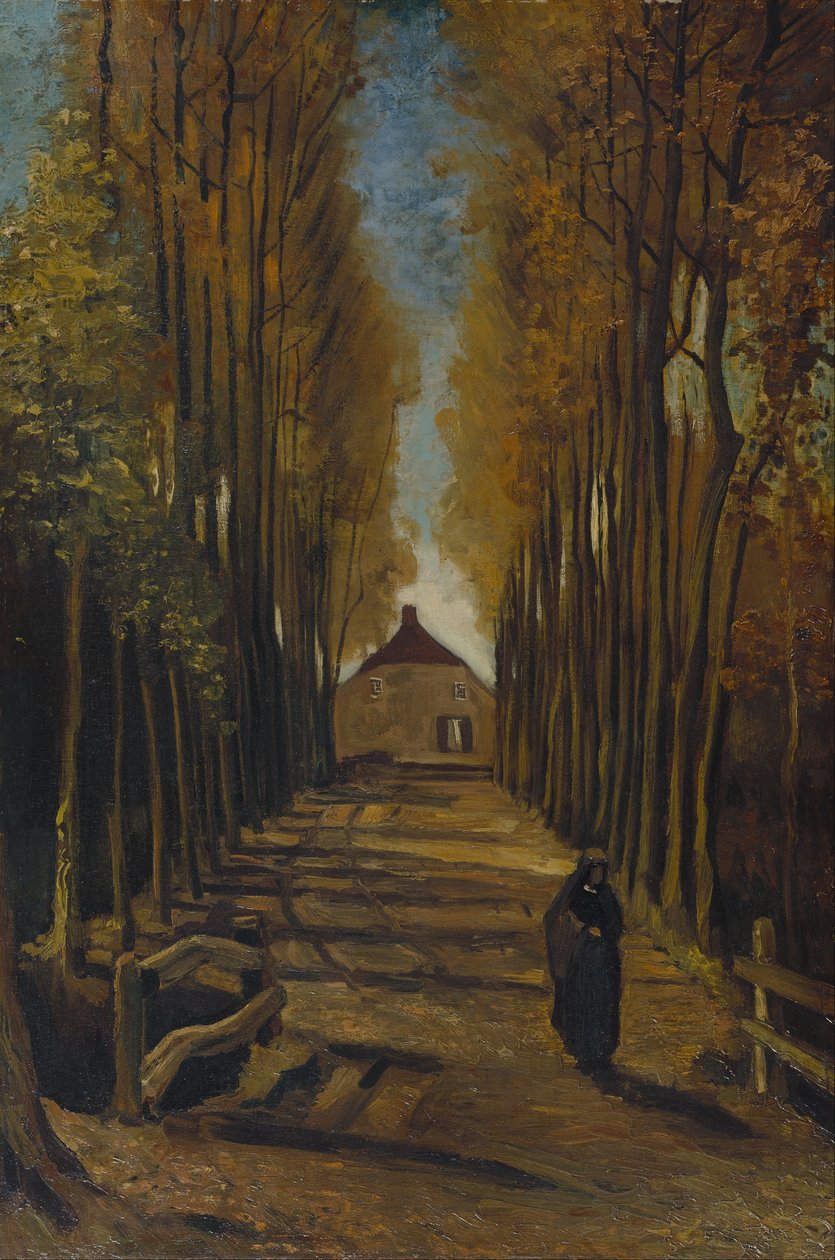 En allé med popler om efteråret af Vincent van Gogh