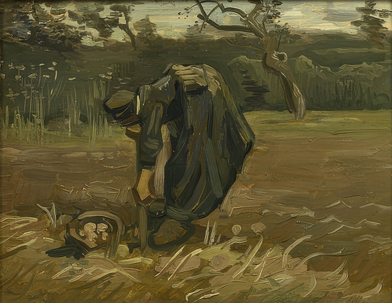 Bondekone høster kartofler. 1885 af Vincent van Gogh