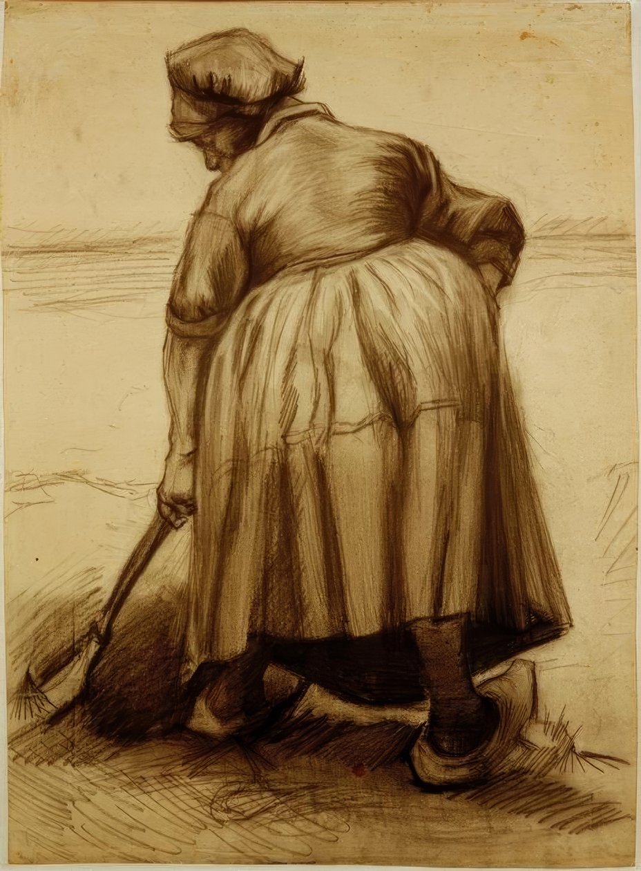 Bondekone graver af Vincent van Gogh