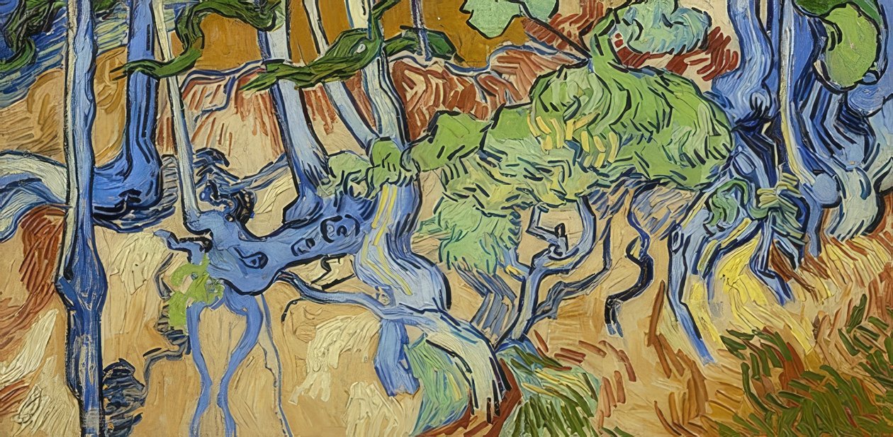Trærødder. 1890 af Vincent van Gogh