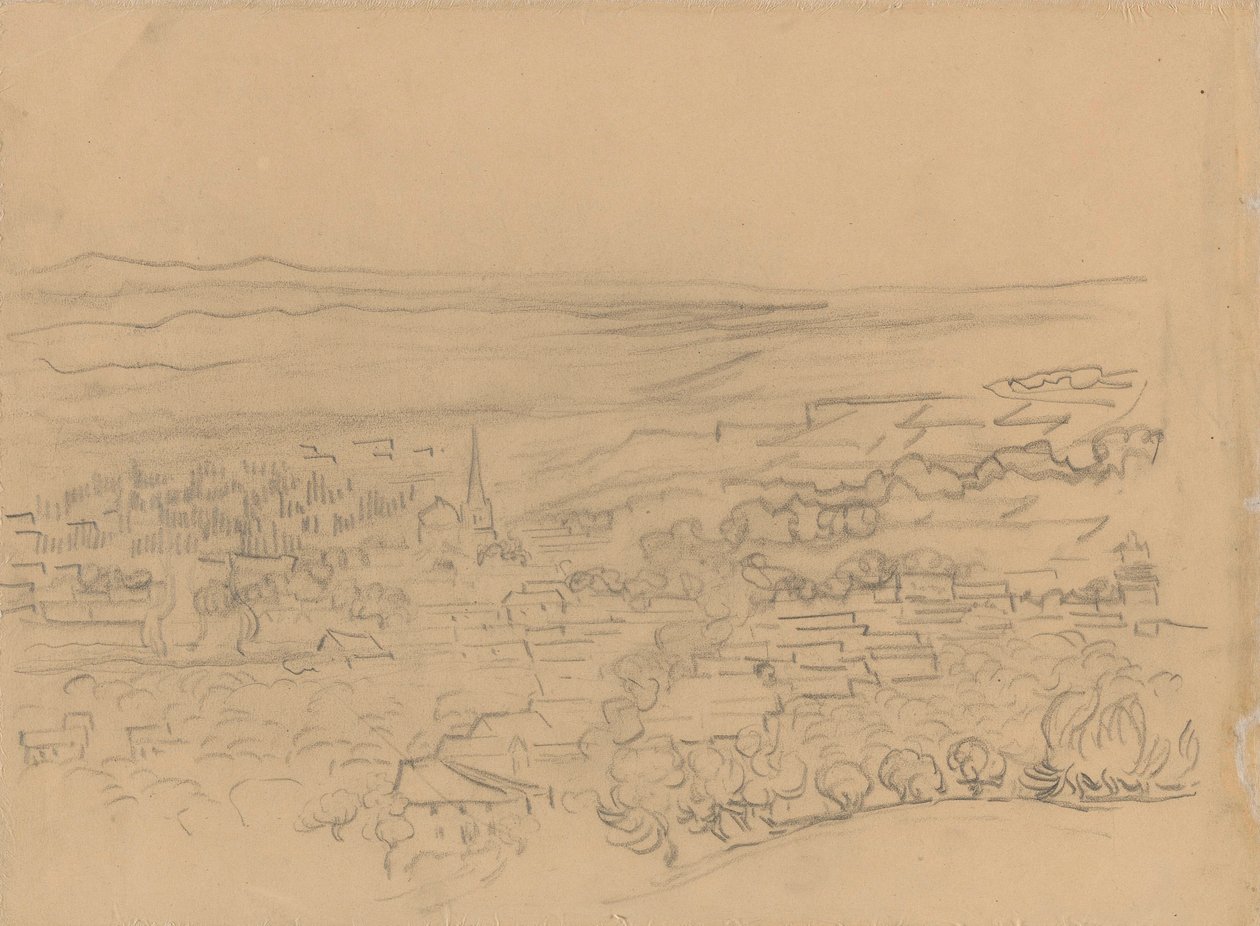 Fugleperspektiv af landsbyen af Vincent van Gogh